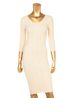 ランダムリブニットワンピース/ベージュ