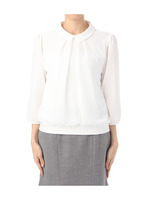 衿つきシフォンドレーププルオーバー/アイボリー(004)