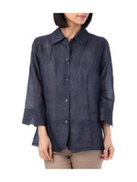 二重コットンオーガンシャツ/ネイビー(093)