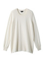 編地切り替えセミAラインプルオーバー/ホワイト(002)