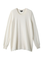 編地切り替えセミAラインプルオーバー/ホワイト(002)