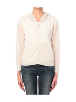 梨地フードパーカ風カーディガン/オレンジ系(067)