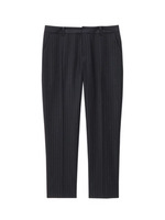 [L]チョークラインウールストライプパンツ/ネイビー(393)