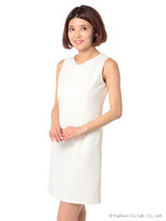ノースリーブタイトワンピ/オフホワイト