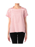 ボイルマリンボーダーブラウス/レッド系(362)