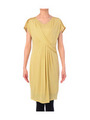 サテン切り替えクロスワンピース/イエロー系(532)