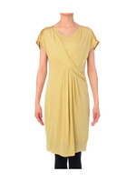 サテン切り替えクロスワンピース/イエロー系(532)