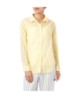 シワ加工コットンシャツ/レモンイエロー(031)