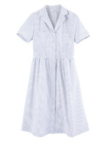 ストライプシャツワンピース/ホワイト