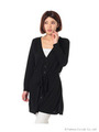 変形裏毛ロングカーディガン/ブラック