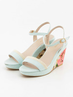 【camille bis RANDA】 フラワープリントウェッジサンダル/YELLOW