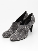 ツイードアンクルブーティ/WH/BLツイード