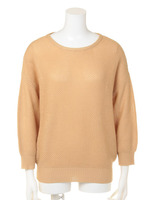 メッシュオーバーニット/ベージュ