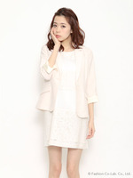 裏地配色テーラードジャケット/ベ-ジュ