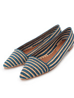 FABIO RUSCONボーダーフラットシューズ/ピンク系(072)