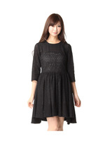 LACE MINI DRESS/ブラック系(019)