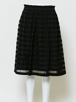 【BONICA dot GARDEN】オーガンジー使いミディSK/ブラック