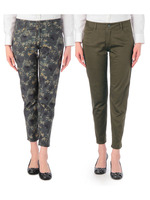 ぼかしフラワー総柄リバーシブルパンツ/カーキ系(127)