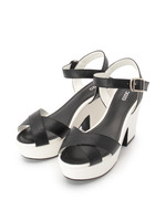 クロスチャンキーソールサンダル/ワインレッド(063)