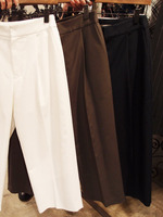 クロップドタックパンツ/カーキ