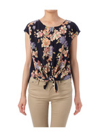 前結びビッグフラワー切り替えプルオーバー/ネイビー系(193)