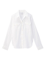 [L]麻ダンガリーダブルポケットシャツ/レッド(062)