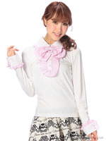 【Penderie】リボン付きカットソーブラウス/ホワイト