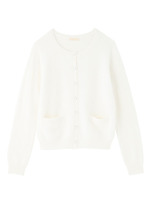 アンゴラ混パーリーボタンニットカーディガン/イエロー系(030)