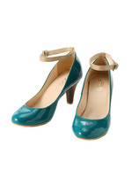 フェイクレザーストラップ2WAYパンプス/ブルー系(092)