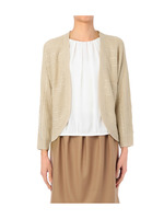 ラウンドケーブルニットカーディガン/ベージュ系(051)