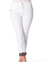 裾カモフラドレープデニムパンツ/ブルー