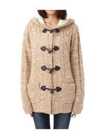 裏ボアダッフル風カーディガン/ベージュ(052)