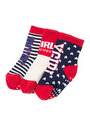 3-PIECE  SOCKS  NAME TAG/RED