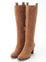 【ILIMA】ヒールジョッキーブーツ/ベージュスエード