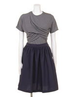 タイプライター×天竺ドレープOP/ライトグレー