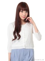 前レースニットカーデ/シロ