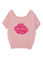 VENERTA knitwear プリントオープンネックプルオーバー/ピンク系(071)