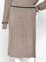 【riana】ウエストラインケーブルスカート/レッド