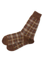 ウールベースチェックソックス/ブラウン(242)