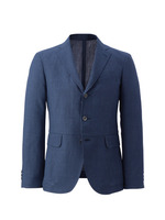 ウールリネン ハウンドトゥース ジャケット/ネイビー(293)