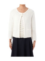 シルキーミックスニットカーディガン/ホワイト(003)