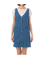 デニムフリルポケットワンピース/ブルー系(091)
