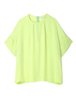 ドロップショルダーブラウス/グリーン系(021)