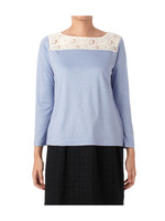 レース切り替えカットソー/ネイビー系(092)