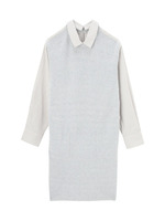 2WAYニットシャツ切り替えワンピース/グレー系(312)