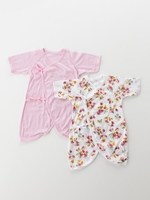 COTTON CLOVERシリーズコンビ肌着2枚セ/パープル