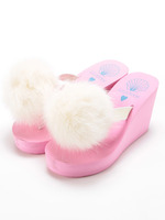 LILICIOUS FURぽんぽんビーチサンダル/PINK