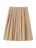 タック膝下フレアスカート/ピンク系(074)