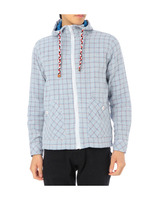 チェック柄パーカ風シャツ/ホワイト(003)