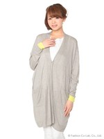 強撚レーヨン ロングカーディガン/ネイビー